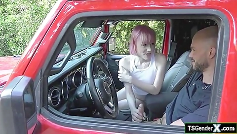 Ts Hitchhiker Claire Tenebrarum Gives Car Bj N Is Barebacked